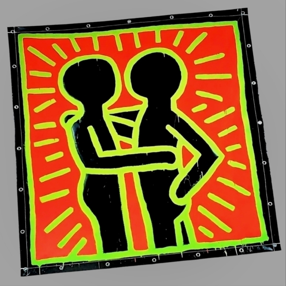 Keith Haring Art Print Black Red Green 1982 - Picture 1 of 1